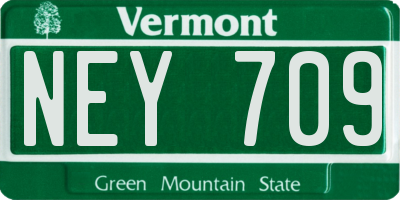 VT license plate NEY709