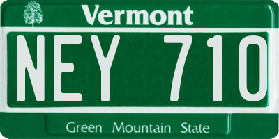 VT license plate NEY710