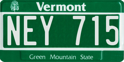 VT license plate NEY715