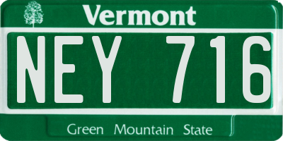 VT license plate NEY716