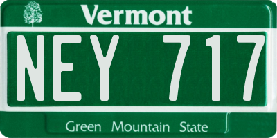 VT license plate NEY717
