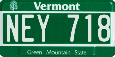 VT license plate NEY718