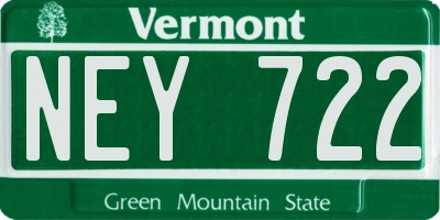 VT license plate NEY722