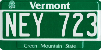 VT license plate NEY723