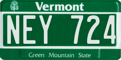 VT license plate NEY724