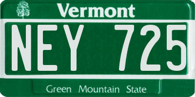 VT license plate NEY725