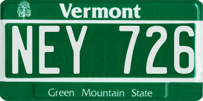 VT license plate NEY726