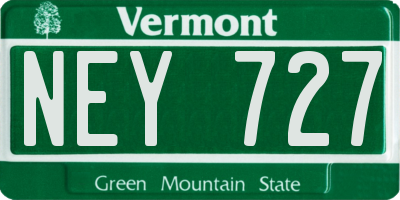 VT license plate NEY727