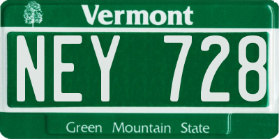 VT license plate NEY728