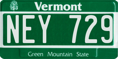 VT license plate NEY729