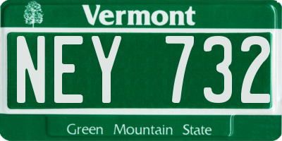 VT license plate NEY732