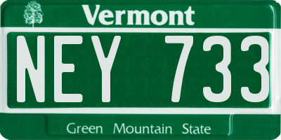 VT license plate NEY733
