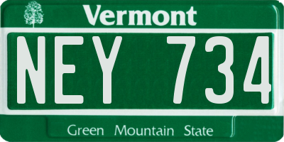 VT license plate NEY734