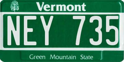 VT license plate NEY735