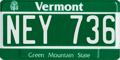 VT license plate NEY736