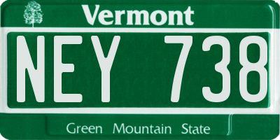 VT license plate NEY738