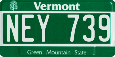 VT license plate NEY739