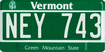 VT license plate NEY743