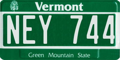 VT license plate NEY744