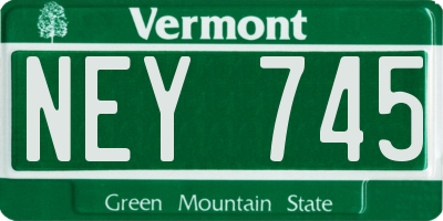 VT license plate NEY745