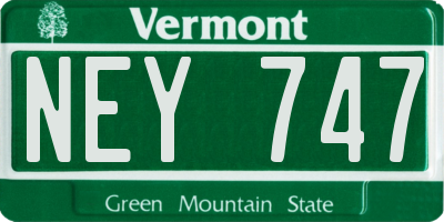 VT license plate NEY747