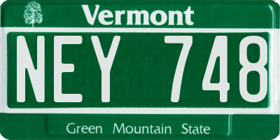 VT license plate NEY748