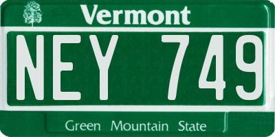 VT license plate NEY749