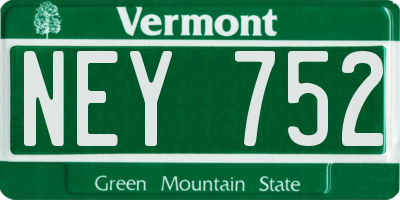 VT license plate NEY752