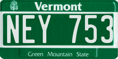 VT license plate NEY753