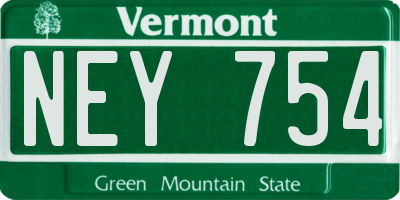 VT license plate NEY754