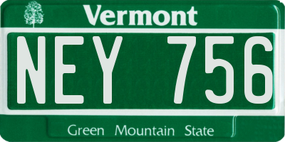 VT license plate NEY756