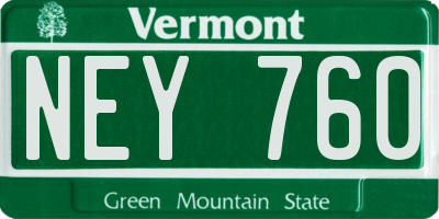 VT license plate NEY760