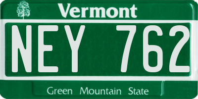 VT license plate NEY762