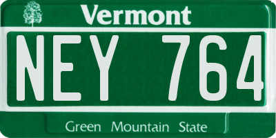 VT license plate NEY764