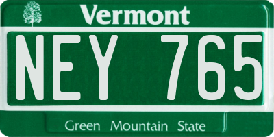 VT license plate NEY765