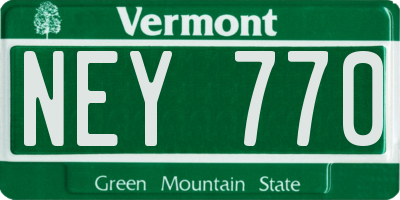 VT license plate NEY770