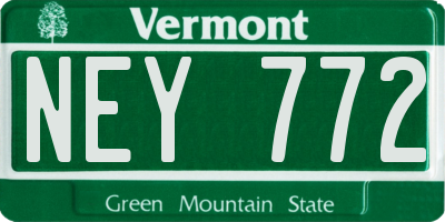 VT license plate NEY772