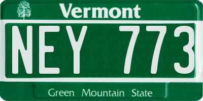 VT license plate NEY773