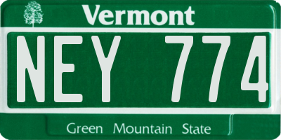 VT license plate NEY774