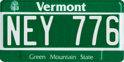 VT license plate NEY776