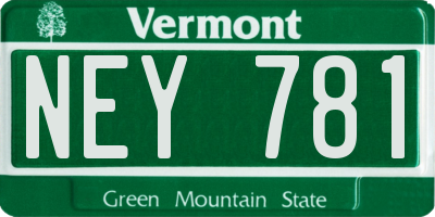VT license plate NEY781
