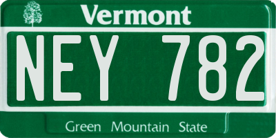 VT license plate NEY782