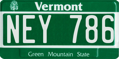 VT license plate NEY786