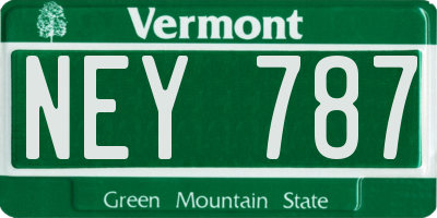 VT license plate NEY787