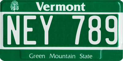 VT license plate NEY789