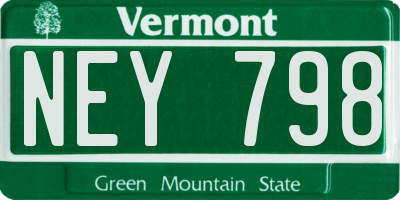VT license plate NEY798