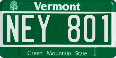 VT license plate NEY801