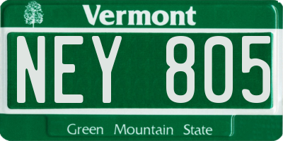 VT license plate NEY805