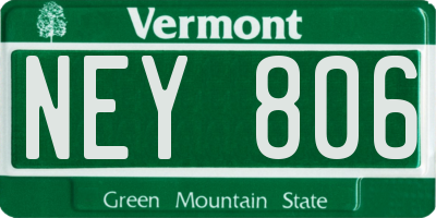 VT license plate NEY806