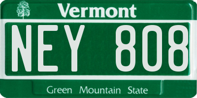 VT license plate NEY808